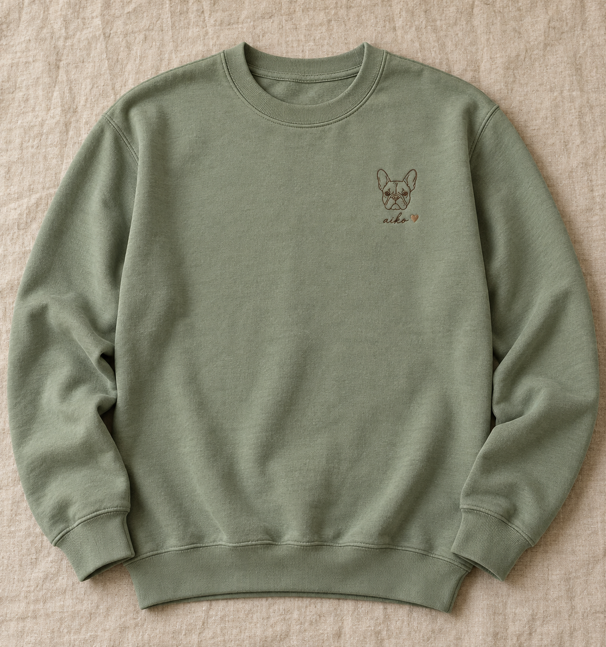 Sweat-shirt brodé portrait d'animal de compagnie personnalisé