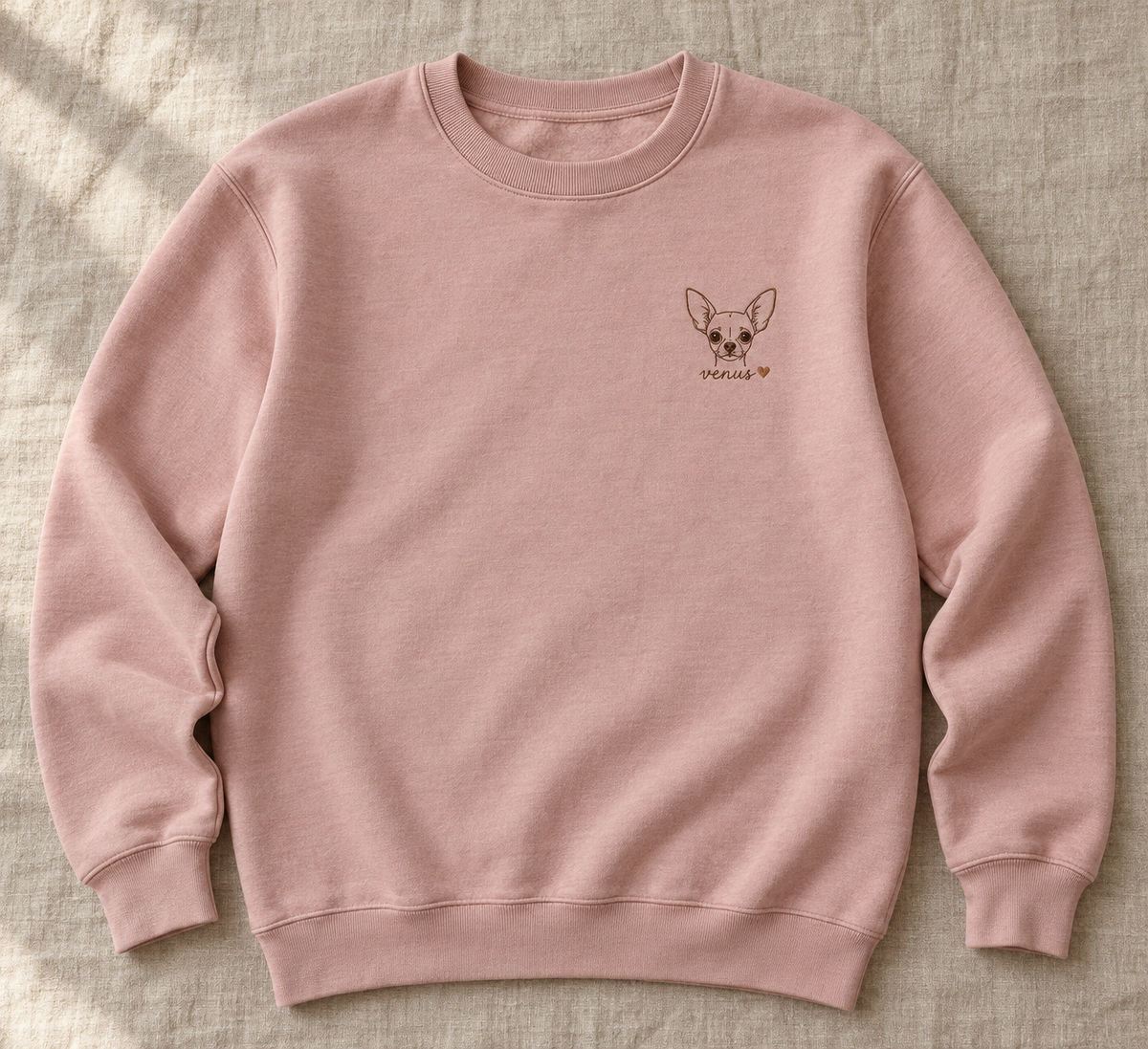 Sweat-shirt brodé portrait d'animal de compagnie personnalisé