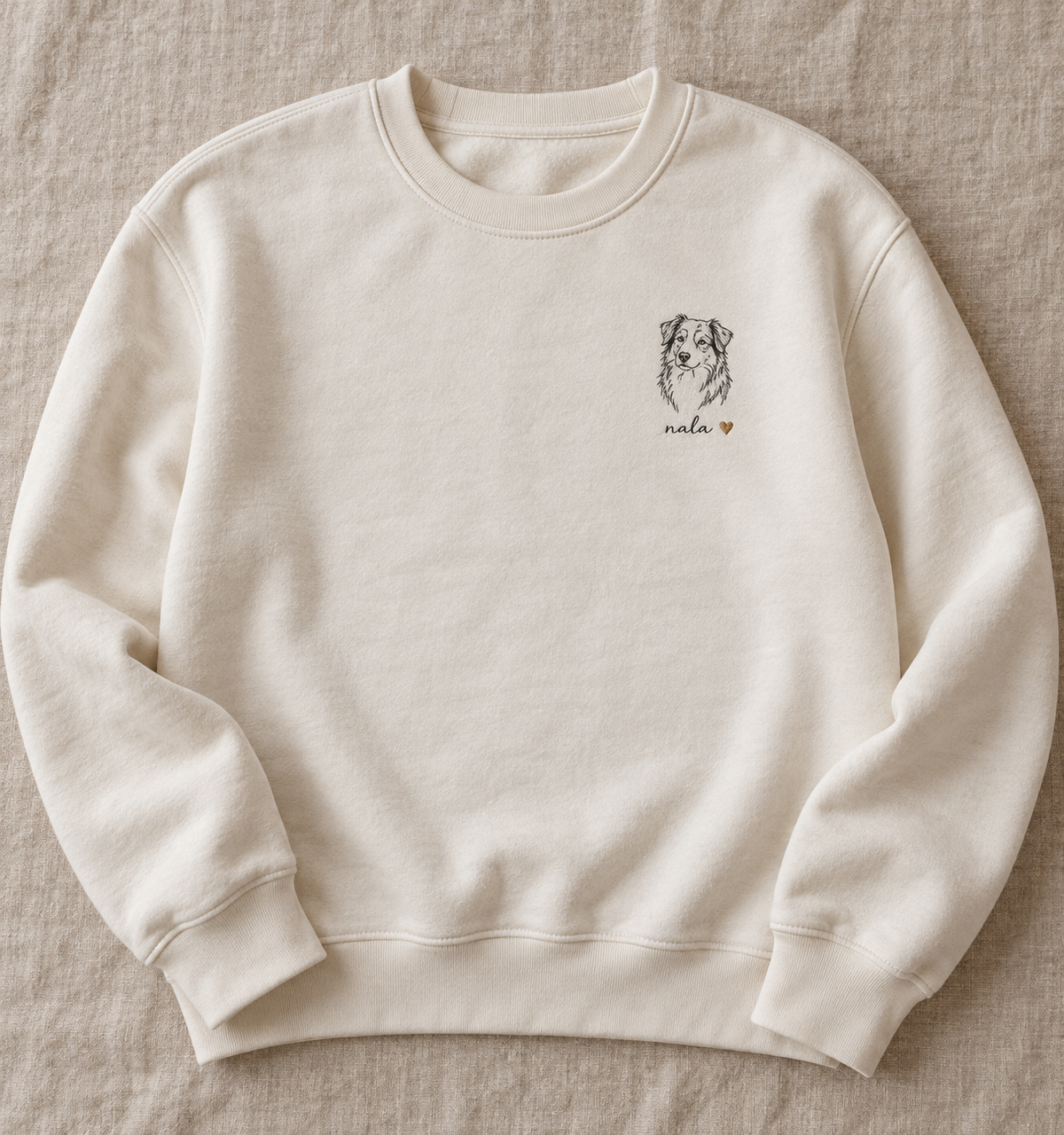 Sweat-shirt brodé portrait d'animal de compagnie personnalisé