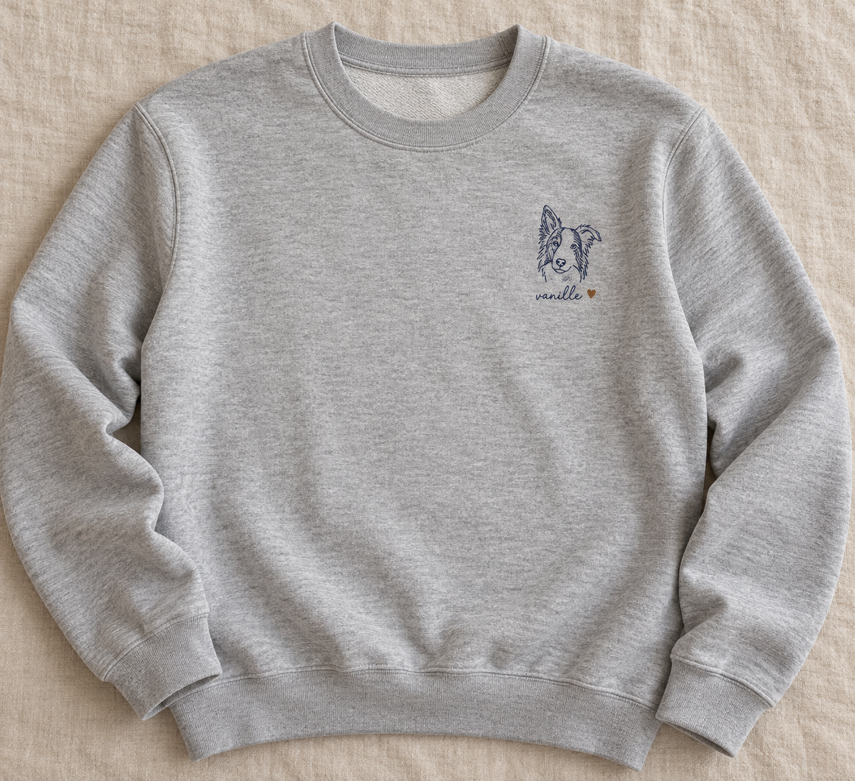 Sweat-shirt brodé portrait d'animal de compagnie personnalisé