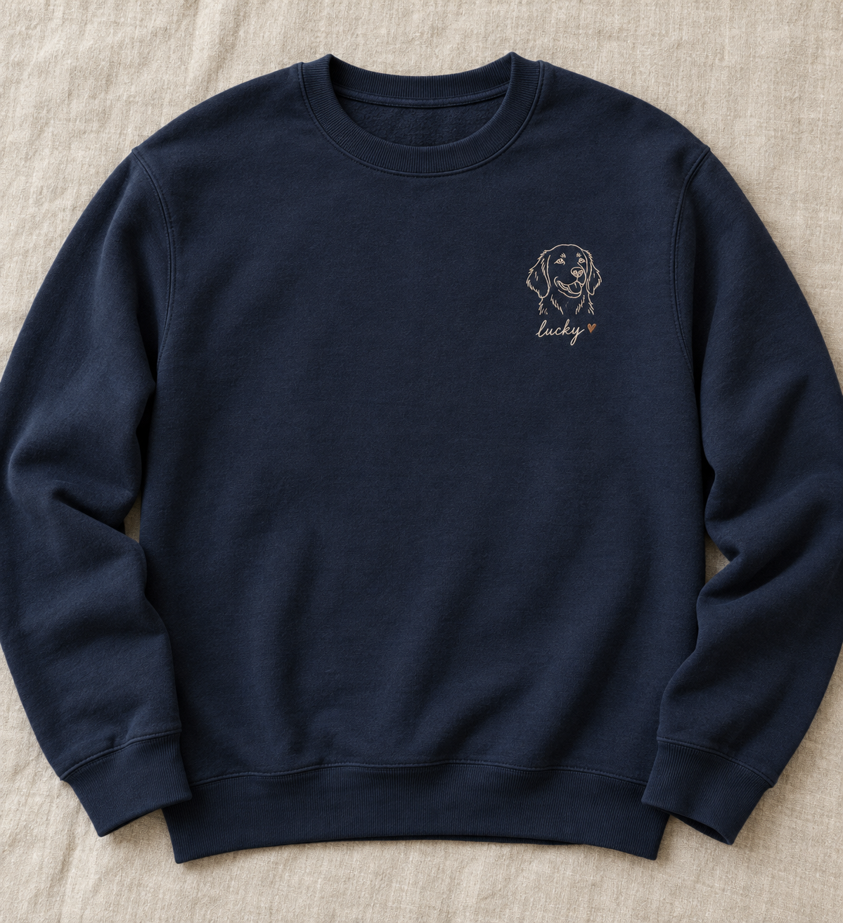 Sweat-shirt brodé portrait d'animal de compagnie personnalisé