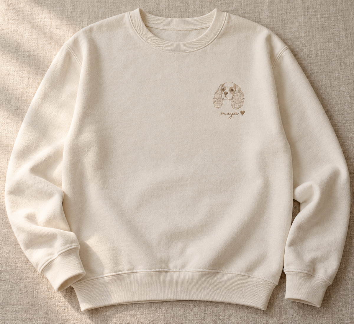 Sweat-shirt brodé portrait d'animal de compagnie personnalisé